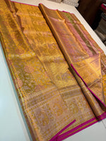 Load image into Gallery viewer, Classic Gold &amp; Pink Bridal Elegance Kanchipuram Handloom Silk Saree SS26893
