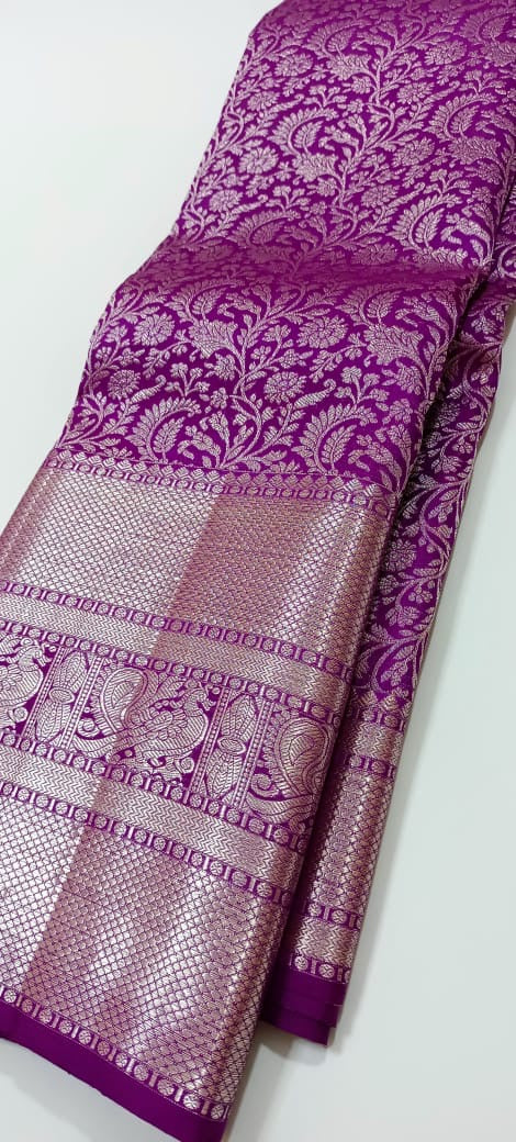 Classic Vadamalli & Silver Kanchipuram Handloom Silk Saree SS25938