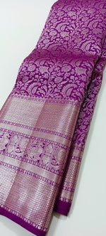 Load image into Gallery viewer, Classic Vadamalli &amp; Silver Kanchipuram Handloom Silk Saree SS25938
