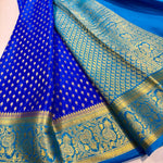 Load image into Gallery viewer, Classic Azure Blue &amp; Midnight Blue Elegance Mysore Silk Saree SS24167
