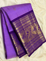 Load image into Gallery viewer, Classic Lavender Long Border Vintage Elegance Kanchipuram Handloom Silk Saree SS27181
