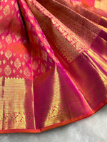 Load image into Gallery viewer, Classic Pinkish Orange 2gm Zari Bridal Elegance Kanchipuram Handloom Silk Saree SS25983
