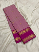Load image into Gallery viewer, Classic Creamy Pink &amp; Orchid Pink 1gm Zari Korvai Bridal Elegance Kanchipuram Handloom Silk Saree SS28639
