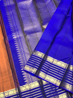 Load image into Gallery viewer, Classic Mustard &amp; Royal Blue Bridal Elegance Kanchipuram Handloom Silk Saree SS28460
