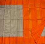 Load image into Gallery viewer, Classic Chalk Beige &amp; Orange 1gm Korvai Kanchipuram Handloom Silk Saree SS26275
