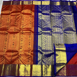 Load image into Gallery viewer, Classic Deep Red &amp; Dark Blue 2gm Zari Bridal Elegance Kanchipuram Handloom Silk Saree SS27883
