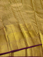 Load image into Gallery viewer, Shimmer Gold &amp; Berry Wine 2gm Zari Elegance Bridal Kanchipuram Handloom Silk Saree SS24376
