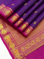 Load image into Gallery viewer, Classic Deep Violet &amp; Pink Elegance Kanchipuram Handloom Silk Saree SS27878
