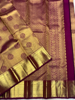 Load image into Gallery viewer, Classic Wine Red 2gm Zari Bridal Elegance Kanchipuram Handloom Silk Saree SS28327
