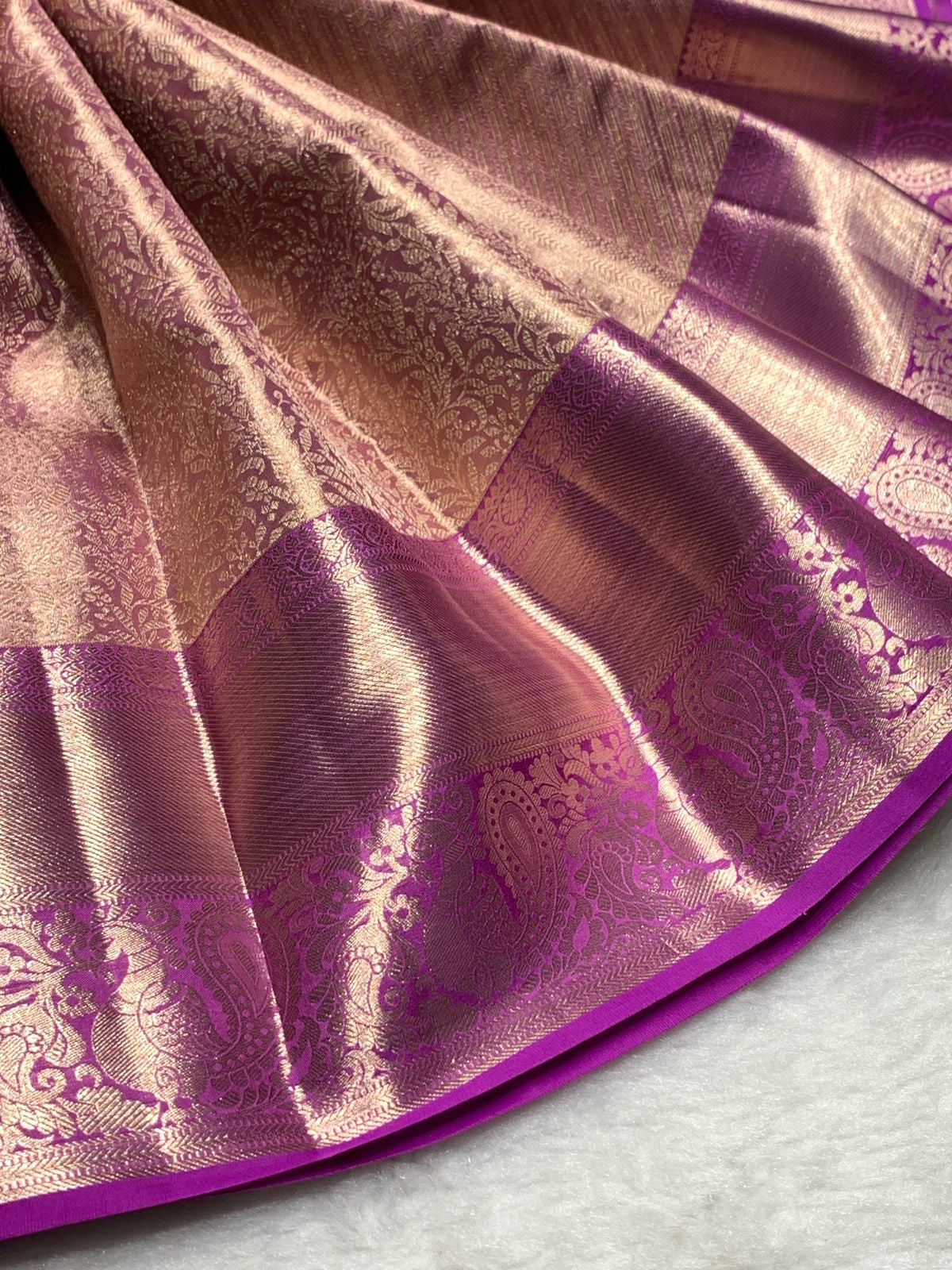 Classic Rhubarb Purple 2gm Zari Bridal Elegance Kanchipuram Handloom Silk Saree SS24821