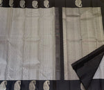 Load image into Gallery viewer, Classic Shimmer Grey &amp; Black 1gm Zari Silver Butta Elegance Kanchipuram Handloom Silk Saree SS27982
