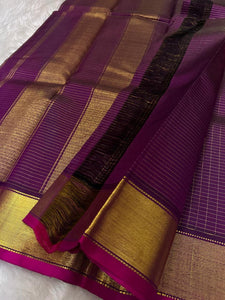 Classic Berry Plum 2gm Zari Elegance Kanchipuram Handloom Silk Saree SS23509