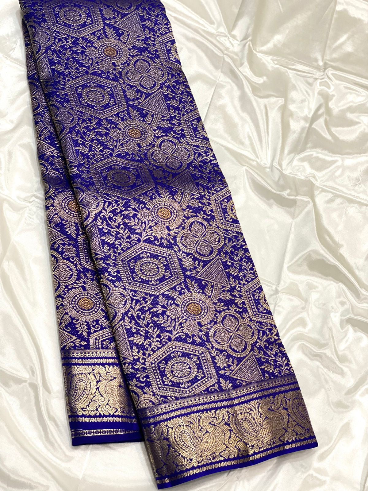 Classic Royal Blue 3gm Zari Elegance Kanchipuram Handloom Silk Saree SS23601