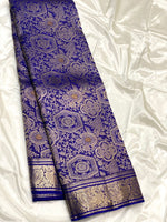 Load image into Gallery viewer, Classic Royal Blue 3gm Zari Elegance Kanchipuram Handloom Silk Saree SS23601
