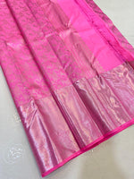 Load image into Gallery viewer, Classic Barbie Pink Silver 2gm Zari Bridal Elegance Kanchipuram Handloom Silk Saree SS24362
