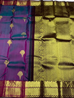 Load image into Gallery viewer, Classic Jam Purple &amp; Plum 2gm Zari Kanchipuram Handloom Silk Saree SS25986
