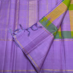 Load image into Gallery viewer, Classic Lavender 1gm Multi Color Zari Checks Elegance Kanchipuram Handloom Silk Saree SS27981
