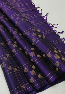 Classic Violet Elegance Handloom Soft Silk Saree SS25877