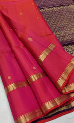 Load image into Gallery viewer, Classic Rose &amp; Violet Elegance Handloom Soft Silk Saree SS26457
