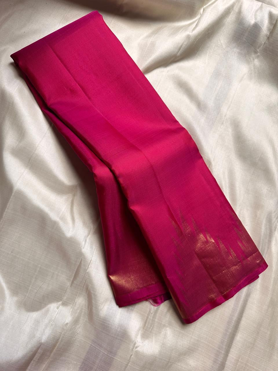 Classic Ruby Pink Elegance Kanchipuram Handloom Silk Saree SS24850