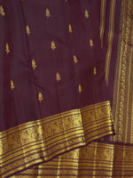 Load image into Gallery viewer, Classic Dark Chocolate Brown 2gm Zari Vintage Elegance Kanchipuram Handloom Silk Saree SS27661
