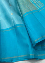 Load image into Gallery viewer, Classic Sky Blue Bliss 2gm Zari Elegance Kanchipuram Handloom Silk Saree SS27176
