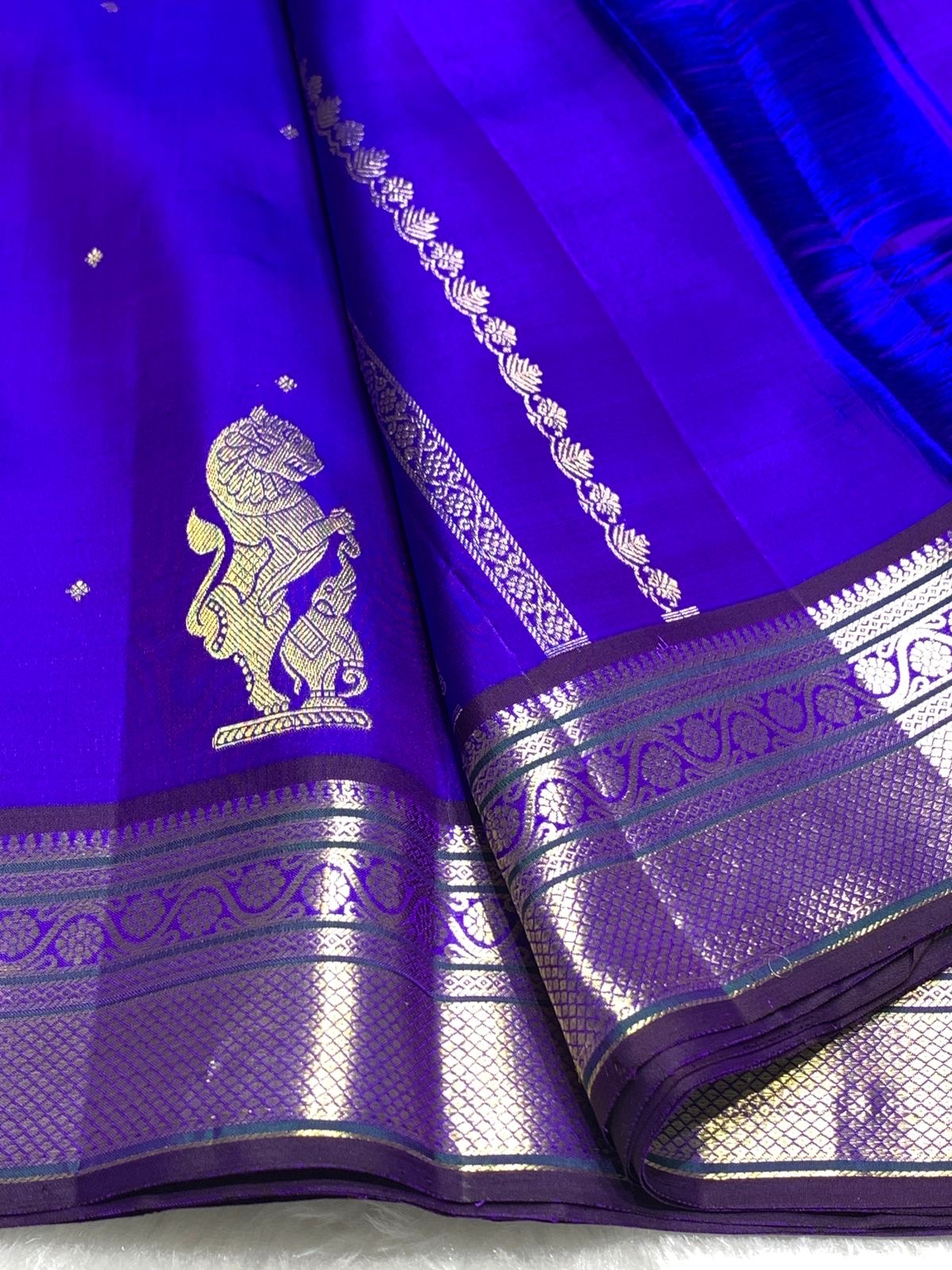 Classic Robin Blue 2gm Zari Kanchipuram Handloom Silk Saree SS26500