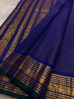 Load image into Gallery viewer, Classic Royal Blue Elegance Kanchipuram Handloom Silk Saree SS27598
