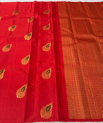 Load image into Gallery viewer, Classic Scarlet Red 2gm Zari Elegance Kanchipuram Handloom Silk Saree SS24044
