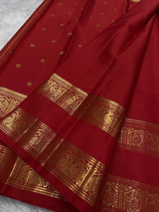 Classic Orange 2gm Zari Elegance Kanchipuram Handloom Silk Saree SS24234