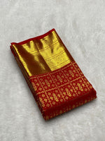 Load image into Gallery viewer, Classic Vermillion Red 2gm Zari Bridal Elegance Kanchipuram Handloom Silk Saree SS22875
