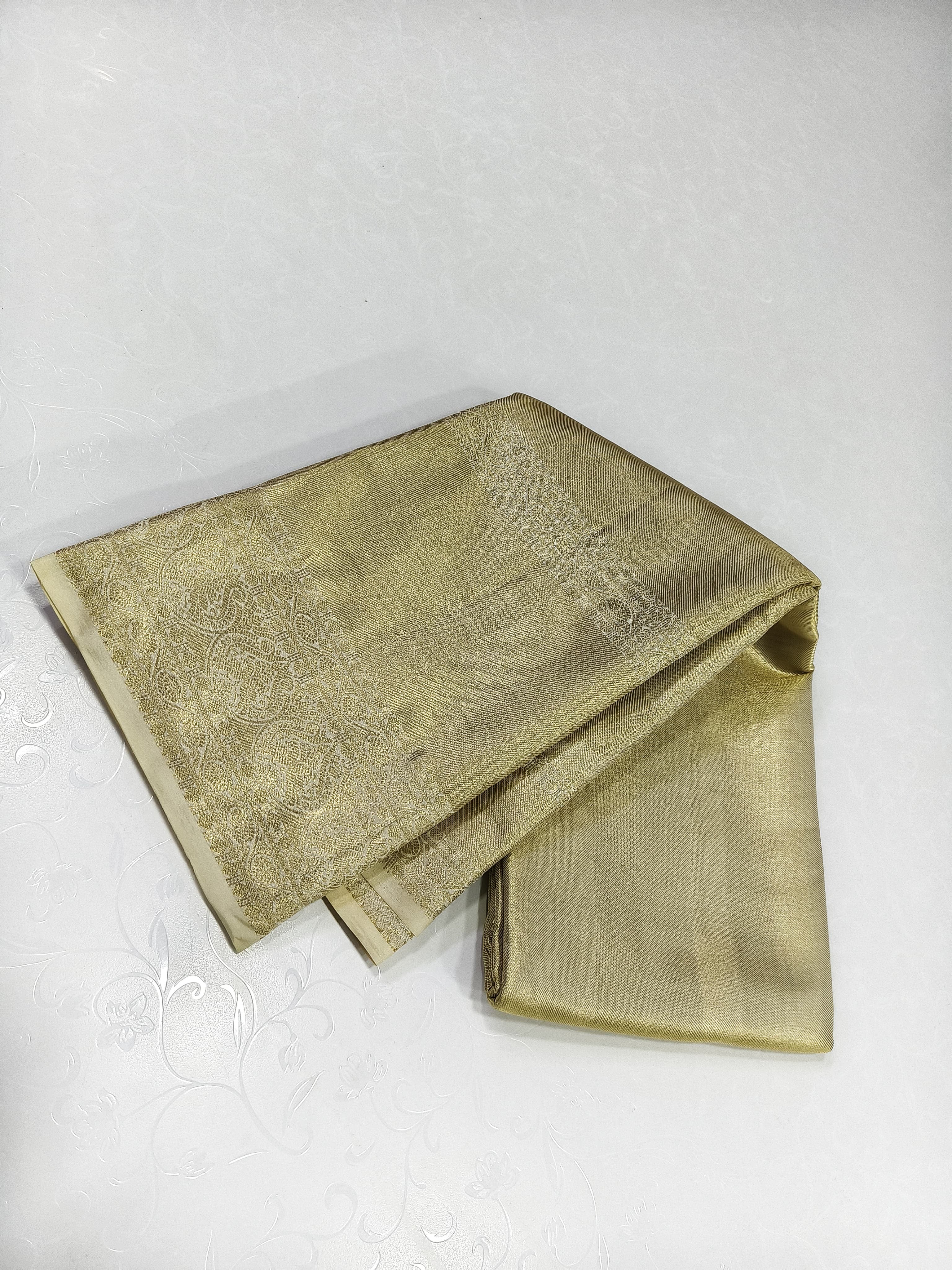 Pastel Green 2gm Zari Tissue Brocade Elegance Kanchipuram Handloom Silk Saree SS24242