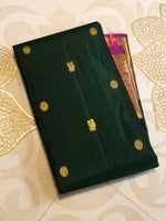 Load image into Gallery viewer, Classic Bottle Green &amp; Dark Pink 2gm Zari Korvai Elegance Kanchipuram Handloom Silk Saree SS28300
