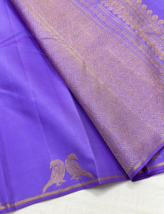 Classic Lavender 1gm Elegance Kanchipuram Handloom Silk Saree SS23651