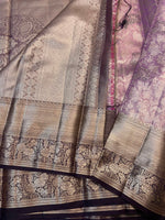 Load image into Gallery viewer, Classic Onion Pink Elegance Semi Tissue Kanchipuram Handloom Silk Saree SS27858
