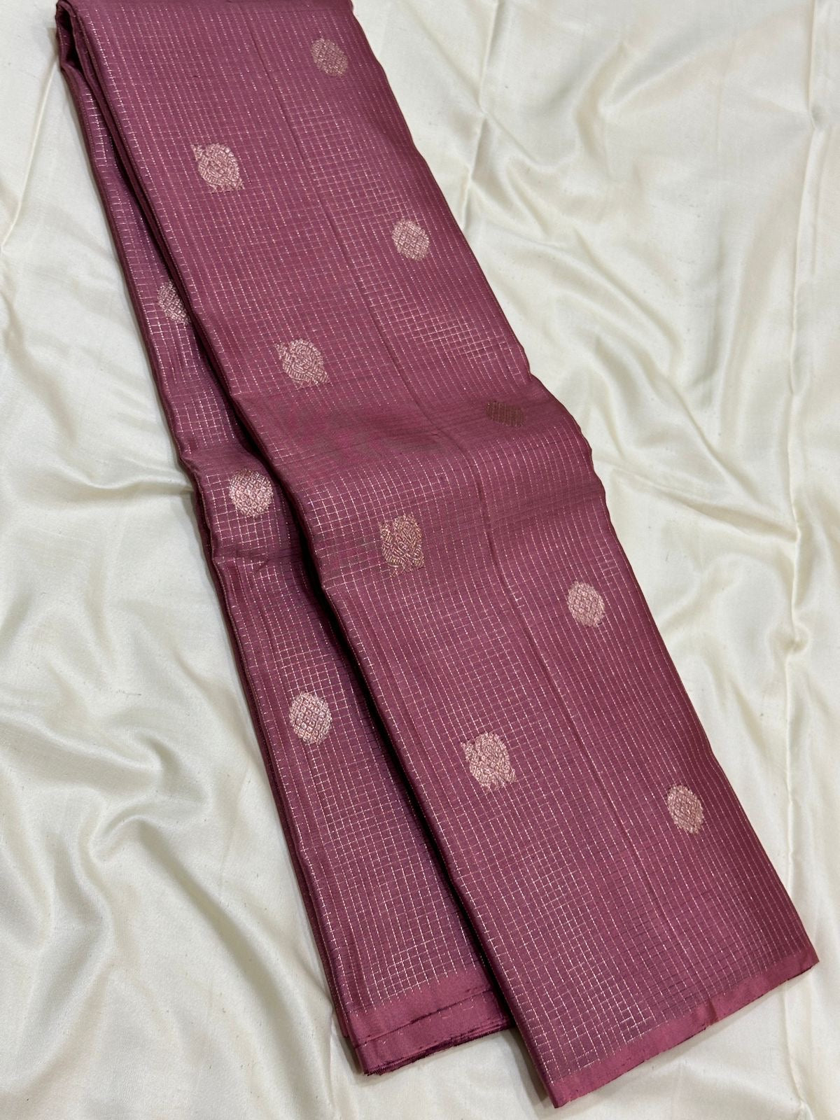 Classic Berry Plum & Lime Green Kanchipuram Handloom Silk Saree SS26041