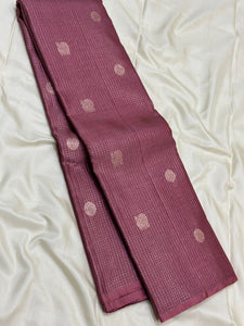 Classic Berry Plum & Lime Green Kanchipuram Handloom Silk Saree SS26041