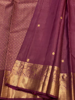 Load image into Gallery viewer, Classic Berry Plum 2gm Zari Vaira Oosi Elegance Kanchipuram Handloom Silk Saree SS23599
