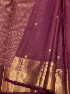 Classic Berry Plum 2gm Zari Vaira Oosi Elegance Kanchipuram Handloom Silk Saree SS23599