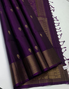 Classic Eminence Violet Elegance Handloom Soft Silk Saree SS24579