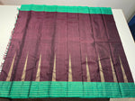 Load image into Gallery viewer, Classic Coffee Brown &amp; Green 3gm Zari Elegance Kanchipuram Silk Saree SS23838
