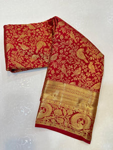 Classic Chilli Red Elegance Kanchipuram Handloom Silk Saree SS24696