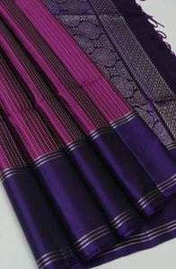 Classic Wine Red & Violet Double Warp Elegance Handloom Soft Silk Saree SS23536