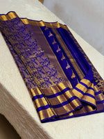 Load image into Gallery viewer, Classic Royal Blue 2gm Zari Elegance Kanchipuram Handloom Silk Saree SS27879
