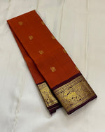Load image into Gallery viewer, Classic Golden Brown &amp; Coffee Brown 1gm Zari Kanchipuram Handloom Silk Saree SS26273
