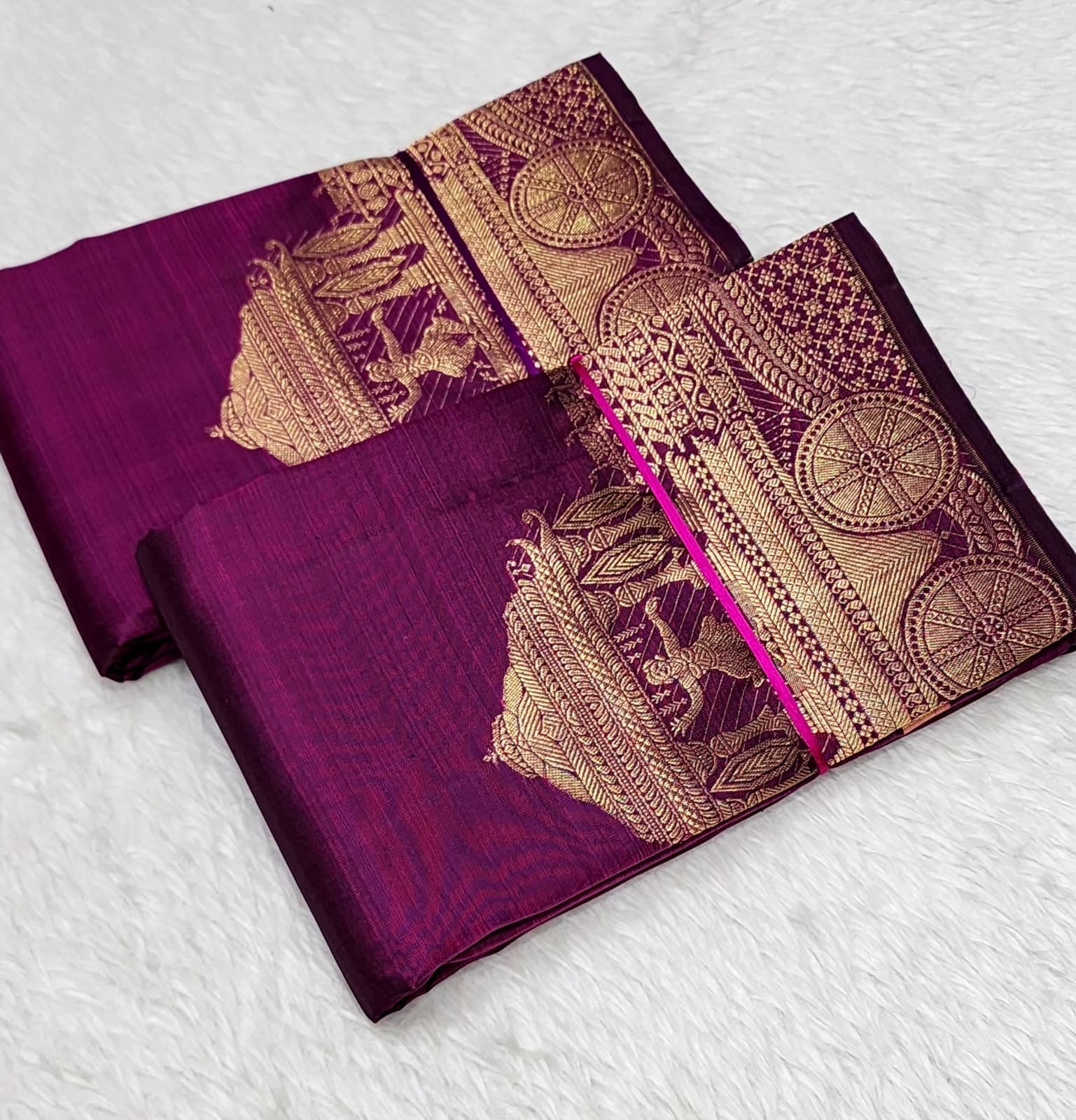 Classic Berry Wine 2gm Zari Bridal Elegance Kanchipuram Handloom Silk Saree SS24722