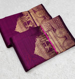 Load image into Gallery viewer, Classic Berry Wine 2gm Zari Bridal Elegance Kanchipuram Handloom Silk Saree SS24722
