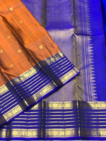 Load image into Gallery viewer, Classic Mustard &amp; Royal Blue Bridal Elegance Kanchipuram Handloom Silk Saree SS28460
