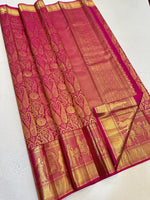 Load image into Gallery viewer, Classic Wine Fuchsia Elegance Kanchipuram Handloom Silk Saree SS24697
