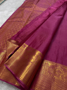Classic Onion Pink Bridal Elegance Kanchipuram Handloom Silk Saree SS26225